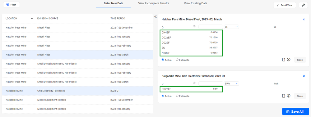 Advanced User Enter New Data