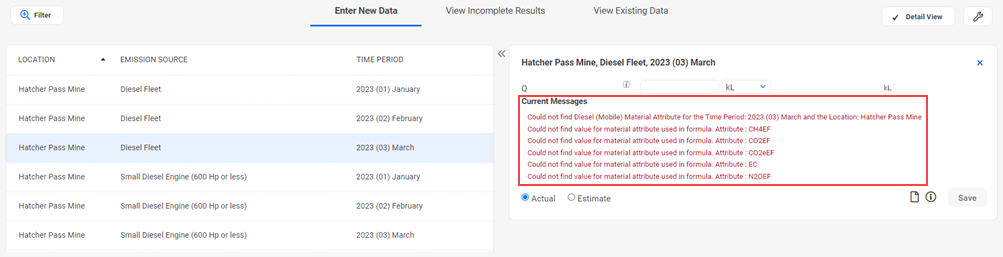 Advanced User Enter New Data Warning