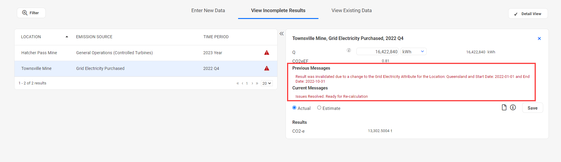 Advanced User Incomplete Results