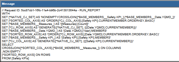 Analytics report - MDX sample