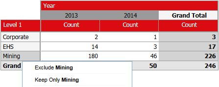 Analytics report example - applying filter as end user