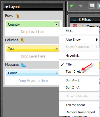 Analytics report example - defining a numeric filter as admin user