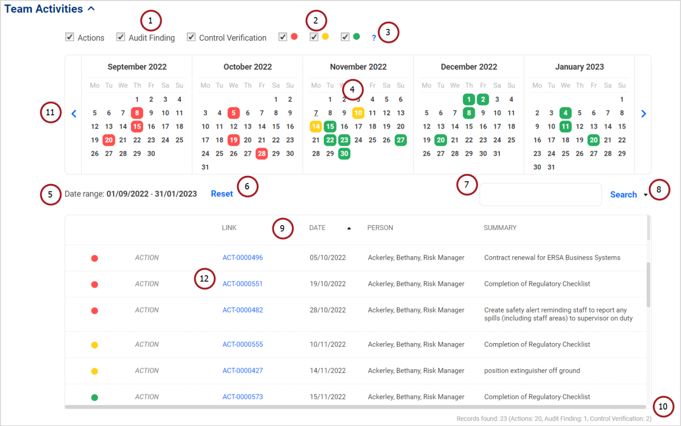 Calendar View - Example with markers - cropped