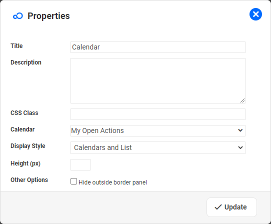 Dashboard Designer - Calendar Widget_Properties
