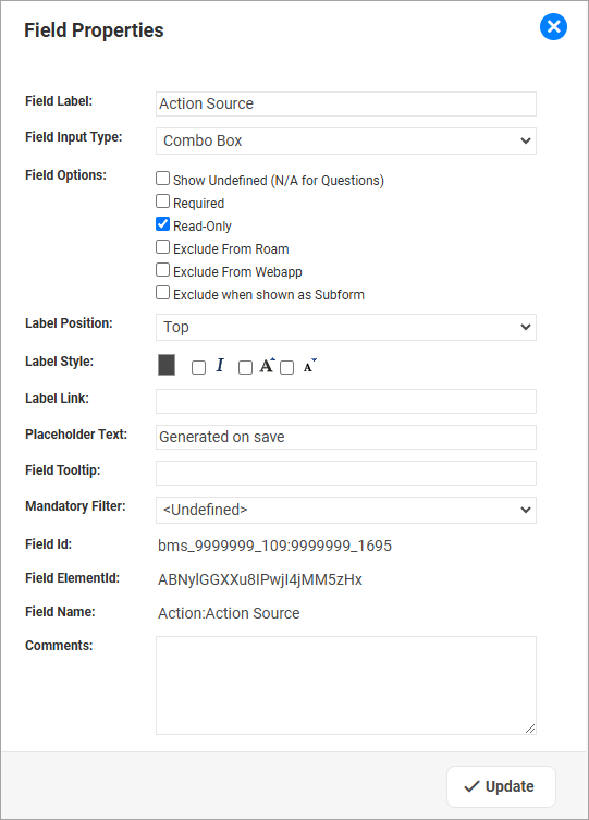 Form Designer - Field Properties