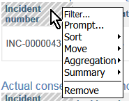 Interactive report example - righ-click on column header as consumer