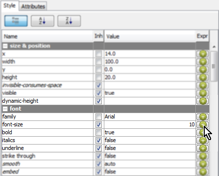 Report Designe - Style pane selecting new rule