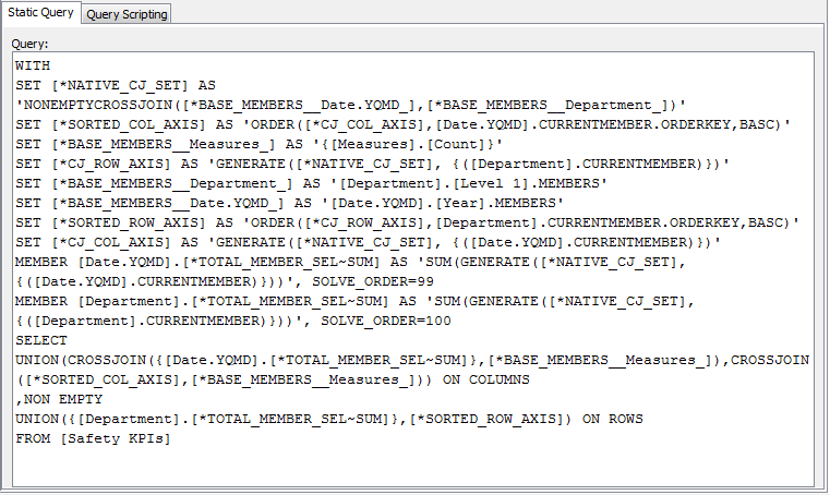 Report Designer - MDX script used as query