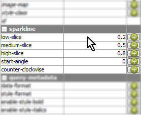 Report Designer - sparkline pie select low medium high