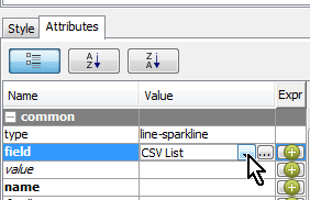 Report Designer - sparkline select Field